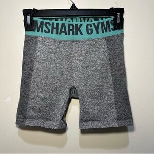 Gymshark Gray & Teal Flex Bike Shorts Size Small